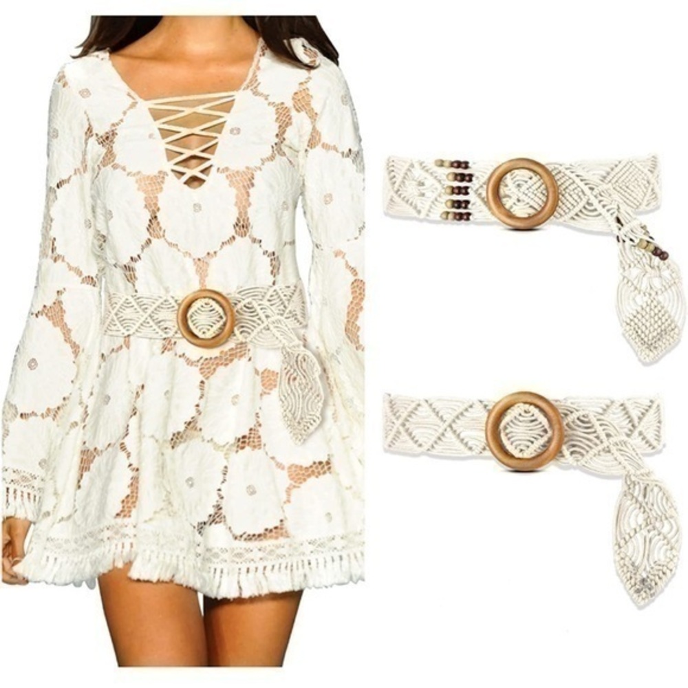 New 2 Pieces Bohemian Rope Belts